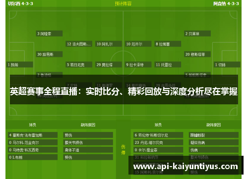 英超赛事全程直播：实时比分、精彩回放与深度分析尽在掌握